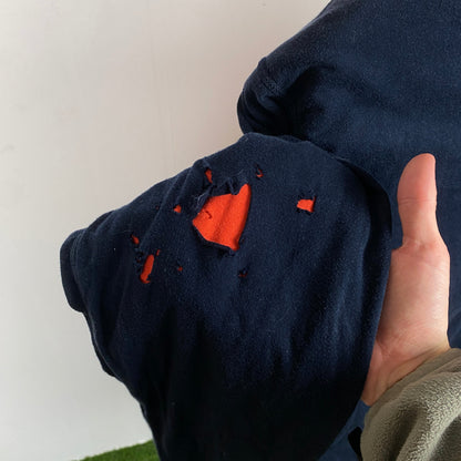 Retro Chaps Ralph Lauren Reversible Sweatshirt Orange Blue Small