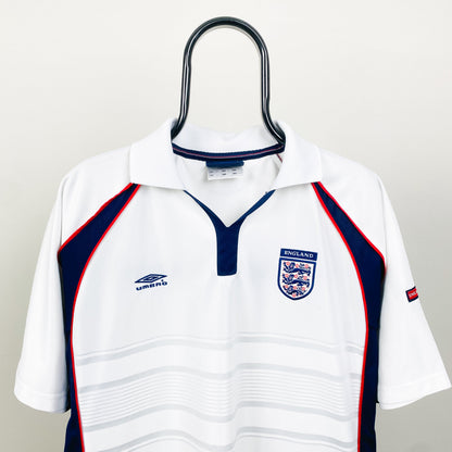 Retro Umbro England Football Shirt T-Shirt White XL