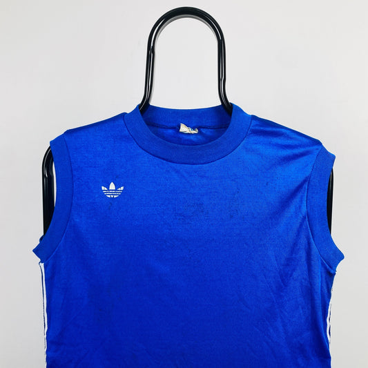 90s Adidas Ventex Vest T-Shirt Blue Medium