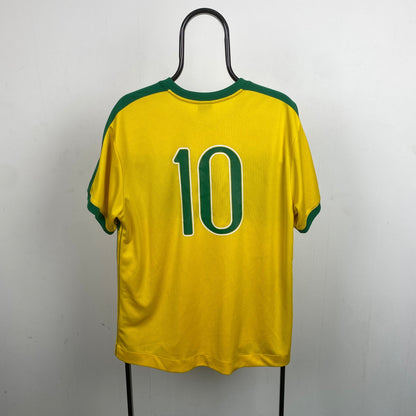 00s Nike Brazil Football Shirt T-Shirt Yellow Large