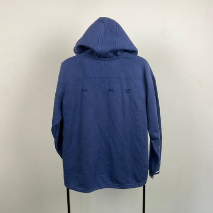 90s Nike 1/4 Zip Hoodie Blue Small