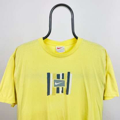 90s Nike Paint T-Shirt Yellow Medium