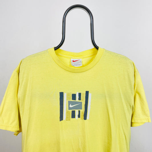 90s Nike Paint T-Shirt Yellow Medium