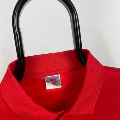 90s Nike Polo Shirt T-Shirt Red XL