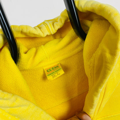 Retro Guess Jeans Hoodie Yellow Small