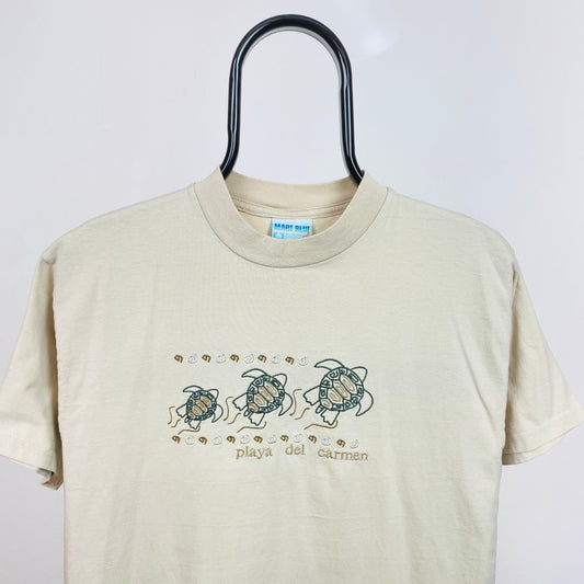 Retro Playa Del Carmen T-Shirt Brown Medium