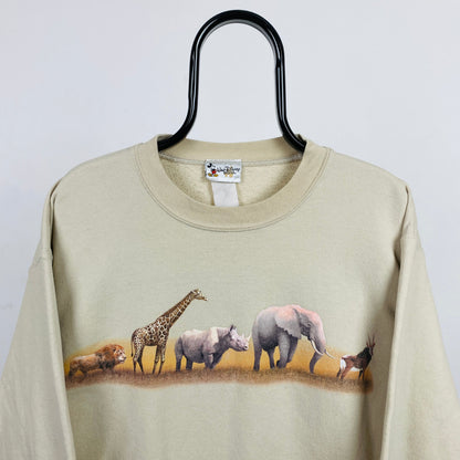 Retro Disney Safari Sweatshirt Brown Large