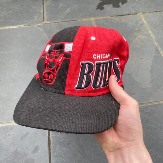 Retro Chicago Bulls Snapback Hat Cap Black