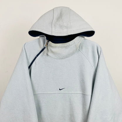 90s Nike Sidewinder Reversible Fleece Coat Jacket Baby Blue XL