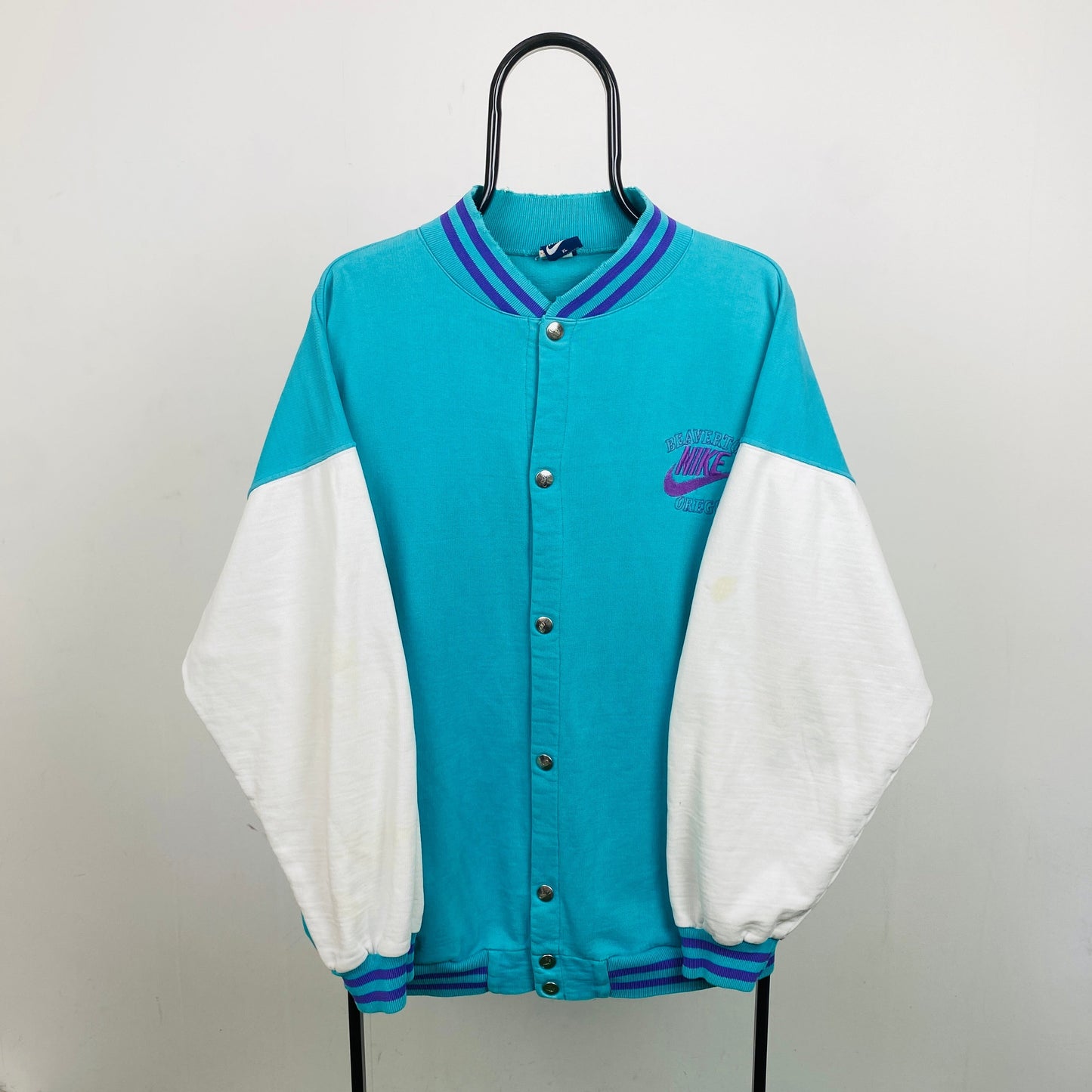 90s Nike Varsity Jacket Blue XL
