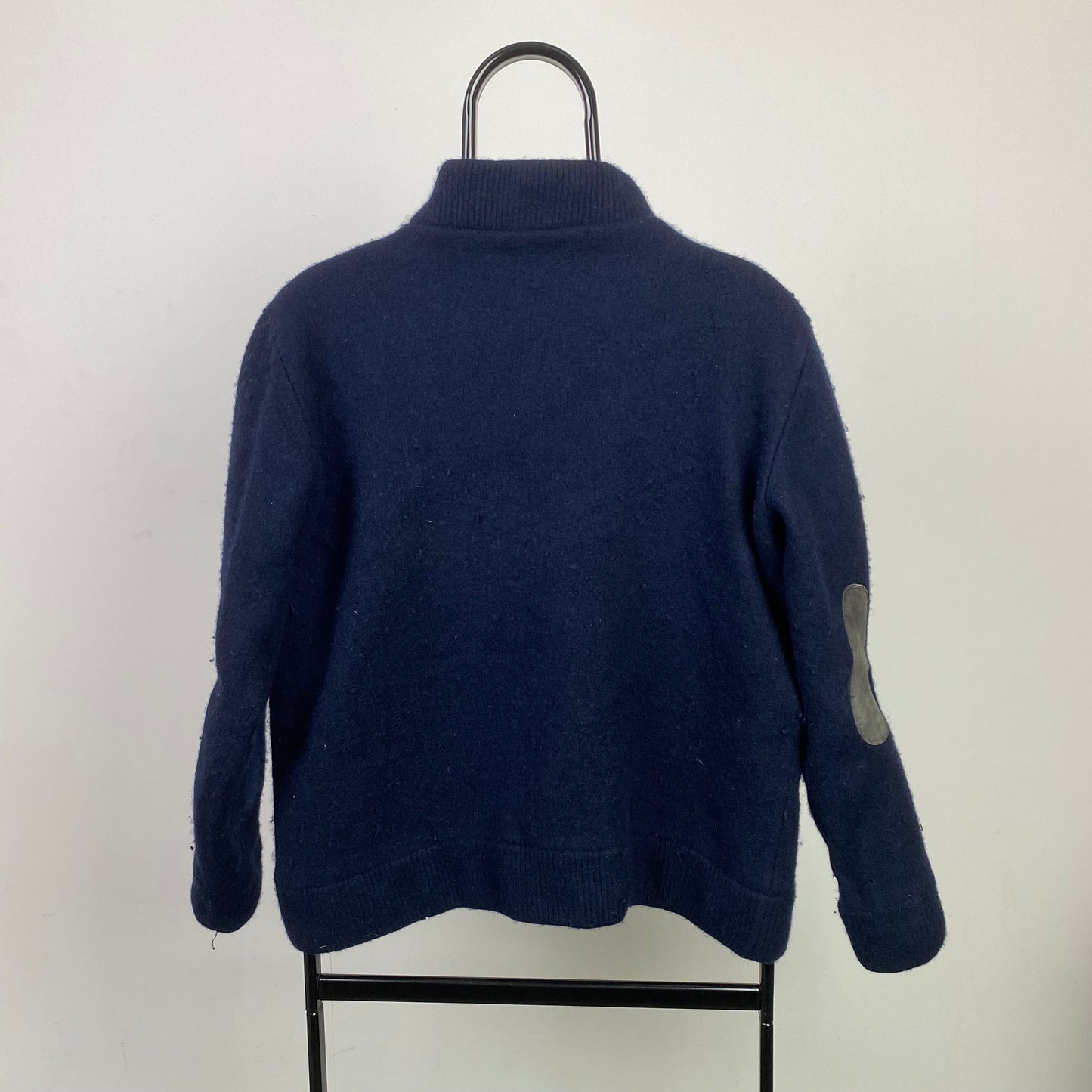 Vintage Barbour Wool 1/4 Zip Sweatshirt Blue XXL