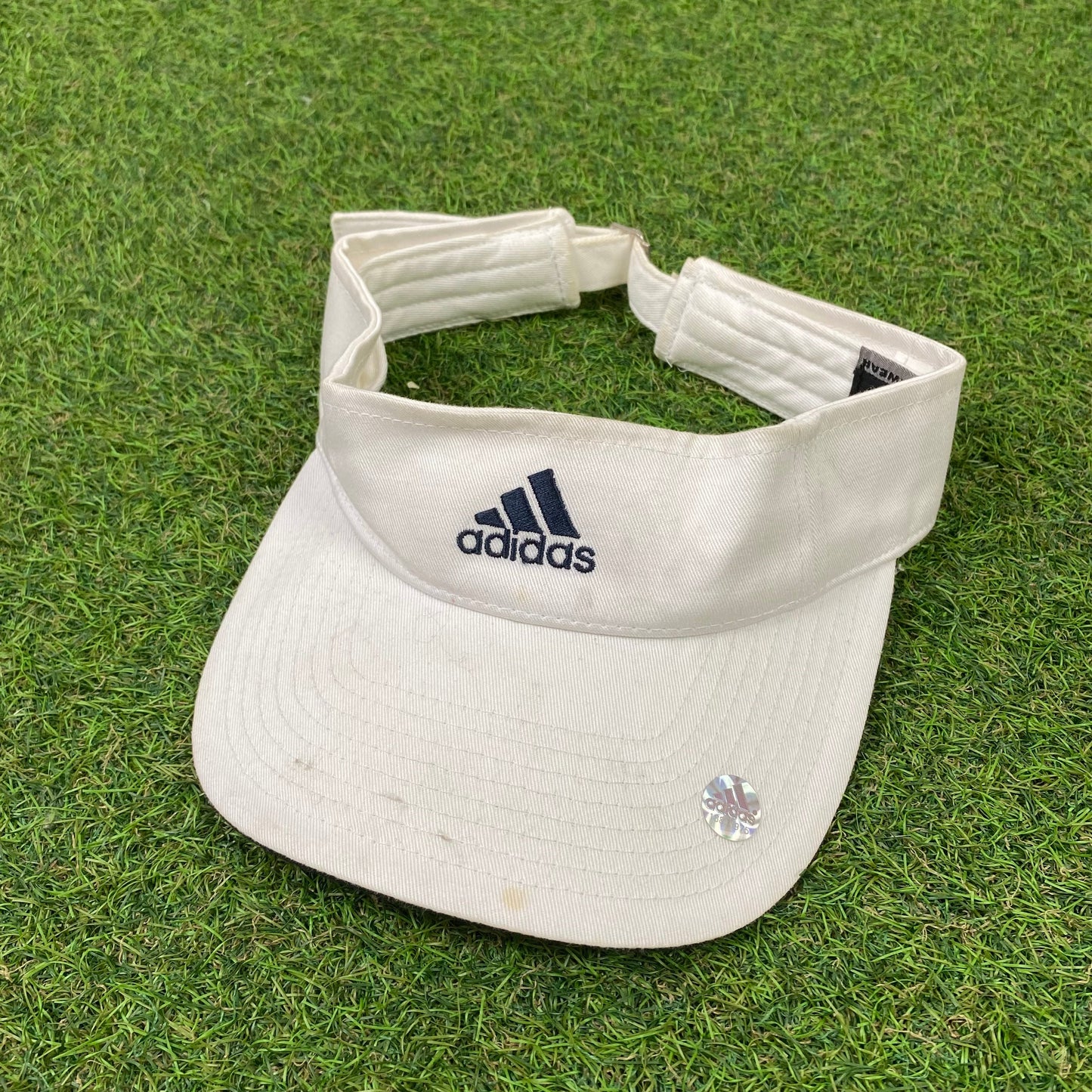 90s Adidas Visor Sun Hat White
