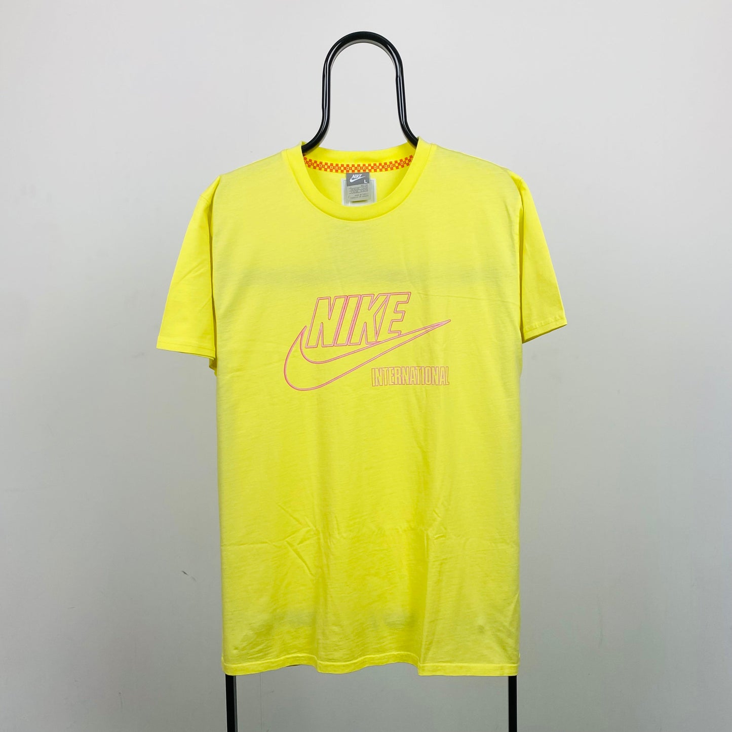 00s Nike International T-Shirt Yellow Large