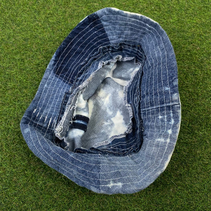 90s Retro Denim Bucket Hat Blue