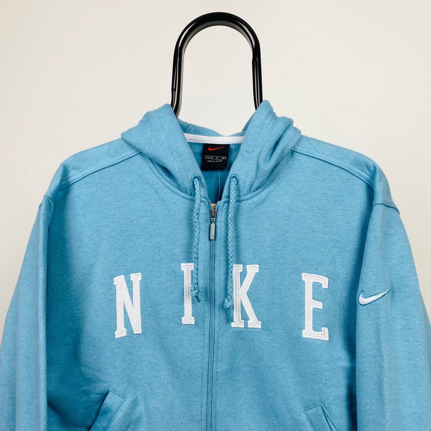 90s Nike Zip Hoodie Blue Large