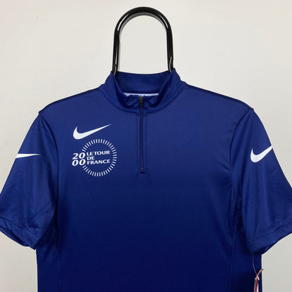 Vintage Nike Cycling Jersey T-Shirt Blue Medium