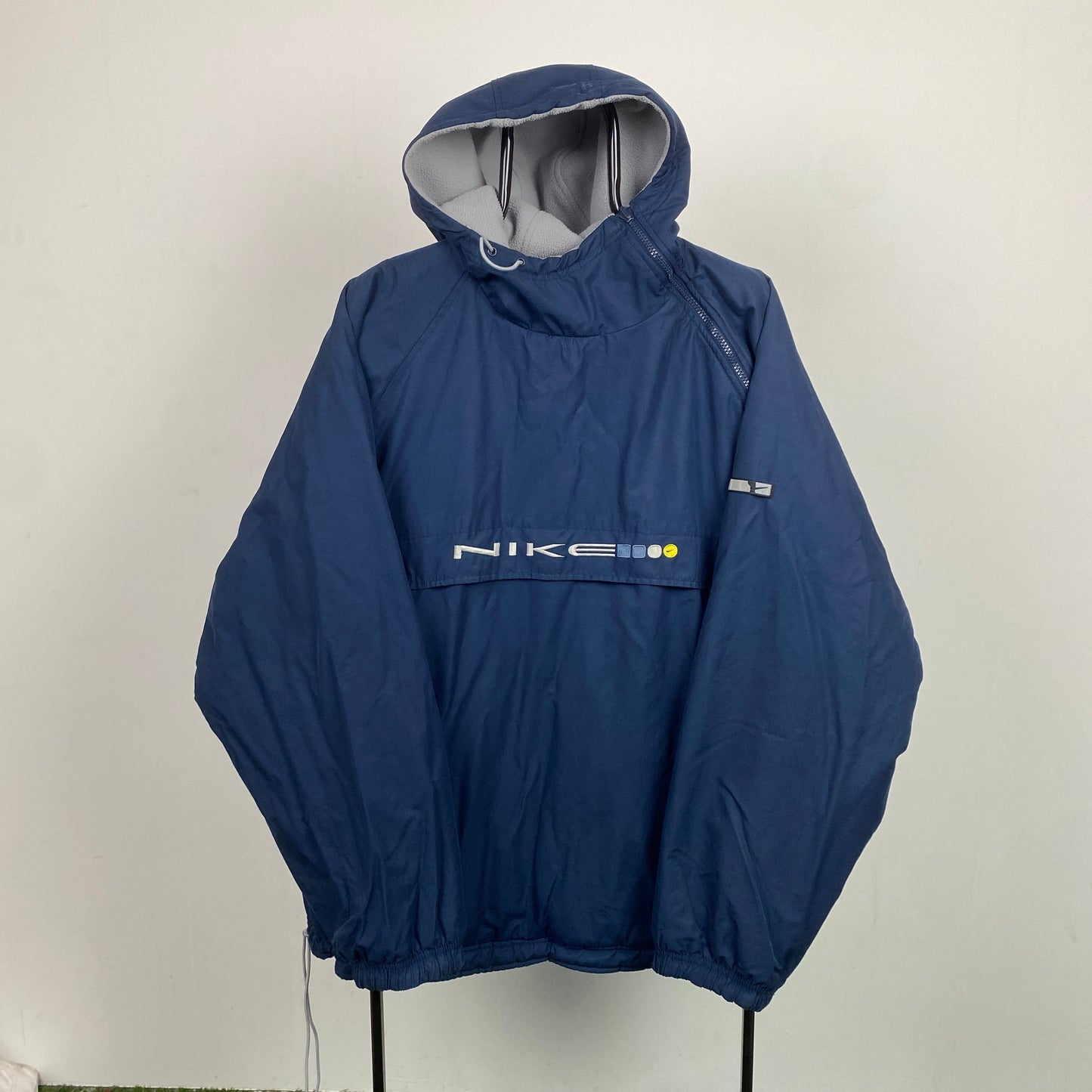 90s Nike Reversible Side Winder Fleece Jacket Blue Grey Large