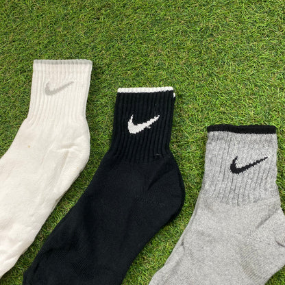 Vintage Nike Socks 3 Pack White UK12-9