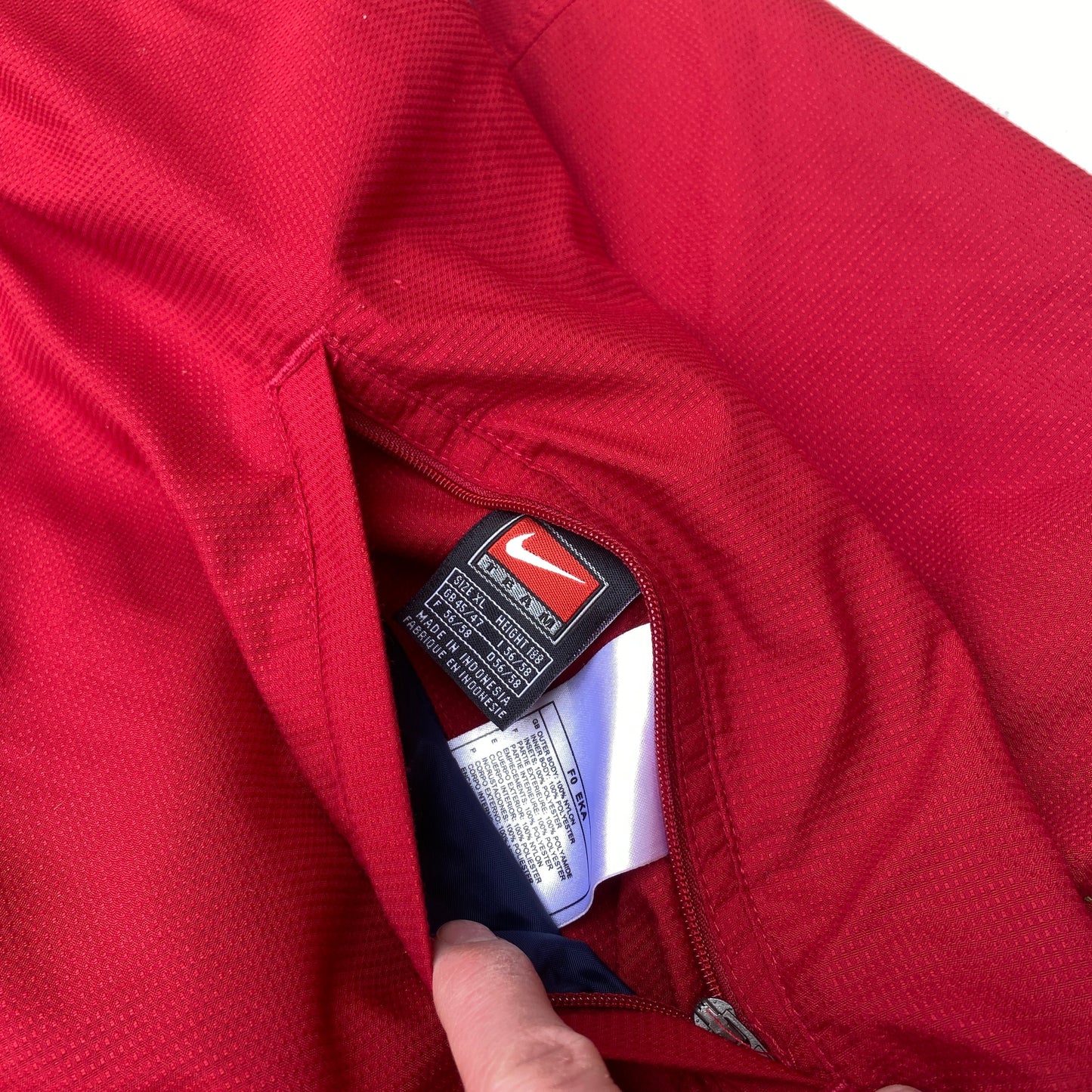 90s Nike Barcelona Reversible 1/4 Zip Coat Jacket Red Blue XL