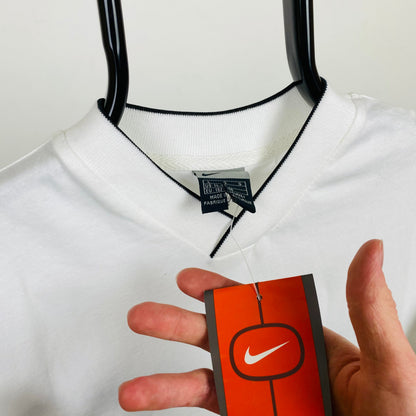 90s Nike Centre Swoosh T-Shirt White XS