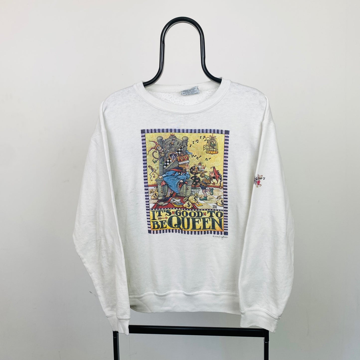 Retro 90s Queen Sweatshirt White Large