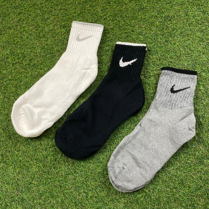 Vintage Nike Socks 3 Pack White UK12-9