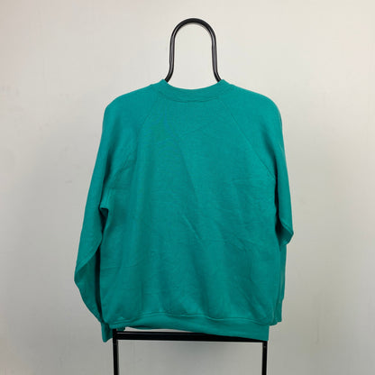 Retro Cow Sweatshirt Green Large
