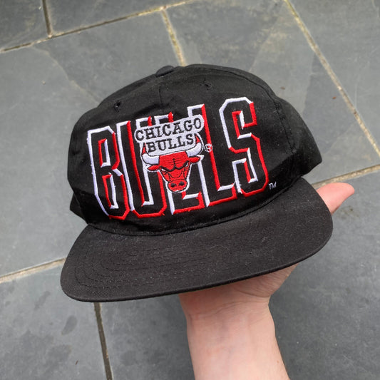 Retro Chicago Bulls Snapback Hat Cap Black