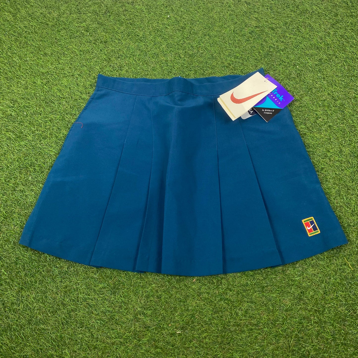 Vintage Nike Pleated Skirt With Pockets Blue Large