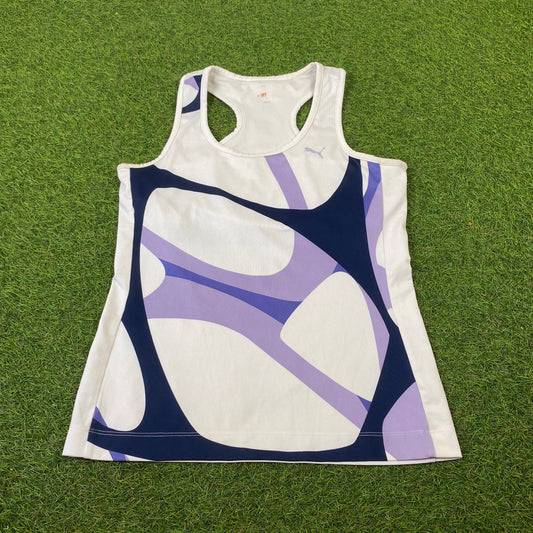 Vintage Puma Womens Gym Top T-Shirt White Medium
